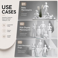 Mannequins Enfants en Mousse et Tissu de Qualité Supérieure, Modèle Humain Pratique pour Affichage, Mannequins Décoratifs de Mode Corps Entier pour Enfants