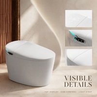 Télécommande WC intelligent pour bidet, avec fonction de lavage féminin, jet de massage, pression réglable, séchage à air chaud, buse autonettoyante et affichage.