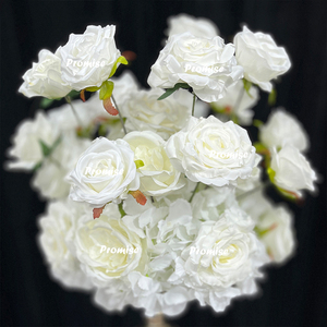 Promessa palla fiore matrimonio centrotavola piccola palla bianca amore finta rosa fiore artificiale per lo sfondo - Product Image 3
