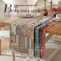 Nappe de table personnalisable en jacquard style bohème, nouveau motif géométrique rétro, décoration de table à manger en tissu, nappe longue