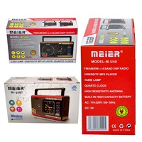 Lampe LED portable Shenzen Meier MU 40 M-U40 M-U40BT avec radio DSP 4 bandes USB TF AM FM SW et horloge à quartz