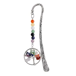 2024 nouveau sept chakra arc-en-ciel couleur arbre de vie pierres précieuses cristal signets promotionnels pour <span class=keywords><strong>les</strong></span> livres - Product Image 1