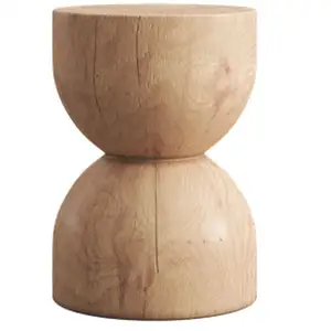 Tabouret en bloc de bois massif bord de bûche nordique quelques souches décoration ronde salon maison chaise table d'appoint en bois