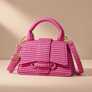 <span class=keywords><strong>Borsa</strong></span> Intrecciata Trendy 2026 da Donna, Rosa <span class=keywords><strong>Fucsia</strong></span>, con Manico Superiore, Effetto Paglia di Lusso, <span class=keywords><strong>Borsa</strong></span> a <span class=keywords><strong>Tracolla</strong></span>, Vendita all'Ingrosso - Product Image 1