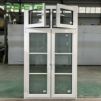 Fenêtre à battant en bois recouvert d'aluminium profilé 86, résistante aux intempéries, avec revêtement extérieur en aluminium pour la conception de façade de villa