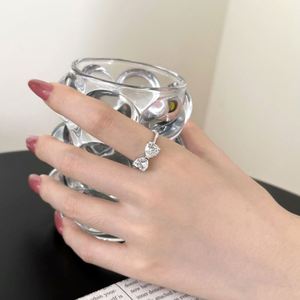 Bague Dylam en argent 925 avec zircon cubique 5A, design mignon, nœud papillon et double cœur, pour mariage, fiançailles, promesse, mariée, usage quotidien - Product Image 6