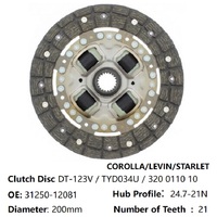 Disque d'embrayage de voiture 31250-12081 200mm 21T pour Toyota Corolla AE86 AE71 4AGE 4AC Remplacement DT-123V TYD008U Plaque d'embrayage