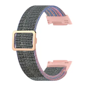 Fitbit 충전 6 5 여성 남성 꼰 스포츠 시계 스트랩 루프 팔찌 Fitbit 충전을위한 탄성 Correa 나일론 밴드