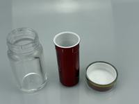Flacon à pilules en acrylique à double paroi épaissi, emballage de luxe pour compléments alimentaires en poudre et capsules, taille personnalisée