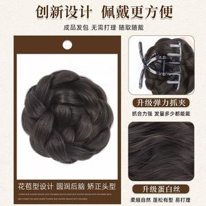 วิกผมทรงดอกไม้บิดเกลียว ทรงผมบันสูงสำหรับผู้หญิง สไตล์ถักเปียเหมือนจริง - Product Image 5