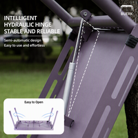Table de camping pliante à levage hydraulique réglable, personnalisable OEM, légère, avec ressort pneumatique, portable, pour pique-nique et randonnée en extérieur