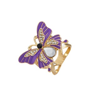 Hebilla para pañuelo con diseño de mariposa y pedrería, en colores negro, blanco y morado, accesorio de joyería de moda para chales y ropa, origen Jinhua - Product Image 4