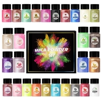 Poudre de Mica en Gros, Pigment Effet Nacré, Lot de 30 Couleurs pour Revêtement, Résine Époxy, Bricolage, Inorganique