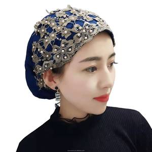 Wide-brimmed soft lace eco-friendly breathable Muslim elastic custom Islamic headscarf <b>hat</b> women suitable <b>for</b> all seasons - Product Image 6
