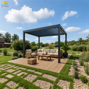 Taille personnalisée <span class=keywords><strong>5x4</strong></span> 4x3 6x4 6x3 3x3 3x4 6x4 6x4m 3x6m 4x3m Gazebo bioclimatique en aluminium <span class=keywords><strong>Pergola</strong></span> à lamelles d'extérieur - Product Image 3