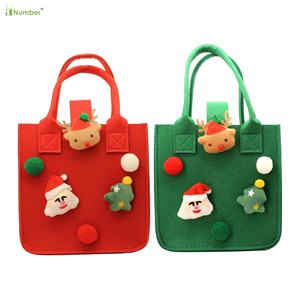 Sac cadeau de vacances populaire sacs-cadeaux de Noël avec poignées robustes pour enfants amis parents <span class=keywords><strong>voisins</strong></span> taille personnalisée sac de friandises en feutre - Product Image 1