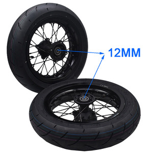 Cerchione Anteriore Super Motor da 12 Pollici Argento 2.50-12 con Pneumatico Stradale 90/90-12 e Ruota Posteriore 3.00-12 con Pneumatici Stradali 120/70-12 - Product Image 5