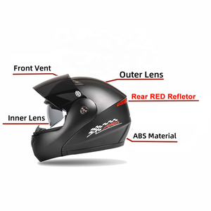 <span class=keywords><strong>Casque</strong></span> de <span class=keywords><strong>moto</strong></span> go-karts design à la mode Casques de sécurité rabattables avec réflecteur arrière - Product Image 3