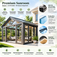 Yeyon 2026 OEM Ventana Arqueada Multi-Gable para Solárium, Ventanas Abatibles Aisladas para Jardín de Invierno, Balcón, Solárium Exterior, Casa de Cristal