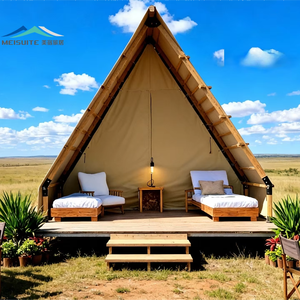 <span class=keywords><strong>Tente</strong></span> <span class=keywords><strong>de</strong></span> glamping safari double couche style bois, <span class=keywords><strong>toile</strong></span> <span class=keywords><strong>de</strong></span> luxe avec salle <span class=keywords><strong>de</strong></span> bain, cadre en contreplaqué imperméable quatre saisons - Product Image 1