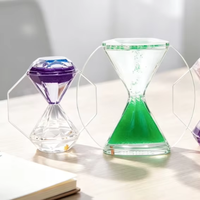 Minuteur à mouvement liquide personnalisé en diamant, sablier à gouttes d'huile en acrylique, jouet sensoriel anti-stress pour décoration de bureau, ornement, cadeau