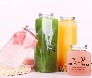 Botella Cuadrada de Plástico PET AMCROWN de 500 ml con Tapa de Boca Ancha, Sellada, de Grado Alimenticio para Leche, Té y Jugos, <span class=keywords><strong>AMC</strong></span>-B0058 - Product Image 6