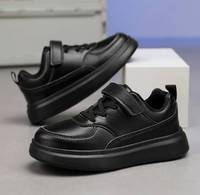 Baskets athlétiques blanches pour enfants, respirantes, en cuir synthétique, fermeture velcro, unisexe, pour étudiants de 7 à 16 ans, printemps-automne