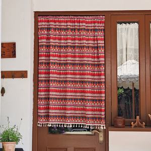 Boho ม่านประตูแบบไม่เจาะรู, ม่านหน้าต่างประตูสไตล์โฮมสเตย์<span class=keywords><strong>คาเฟ่</strong></span> - Product Image 2