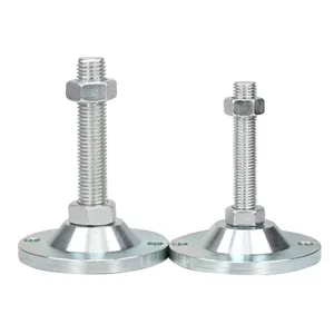 High load bearing capacity Galvanized adjustable feet M16 heavy duty adjustable leveling feet with anchor holes base dia 120mm