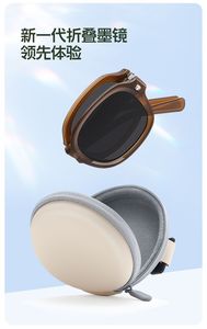 Nouvelles lunettes de soleil pliables œil-de-chat 2024, mode, verres PC UV400, monture grise, unisexe - Product Image 6