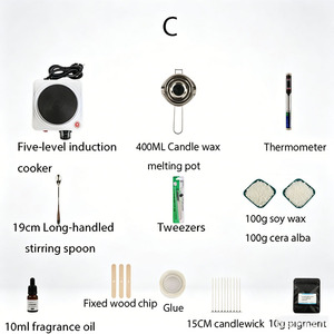 Kit de démarrage <span class=keywords><strong>pour</strong></span> la fabrication de bougies parfumées faites à la main, pot à faire fondre la cire, réchaud chauffant, outils et fournitures <span class=keywords><strong>pour</strong></span> la fabrication de bougies DIY - Product Image 3
