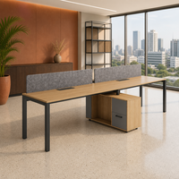 Bureau de bureau moderne modulaire extensible et convertible en acier inoxydable avec cloison de rangement et poste informatique