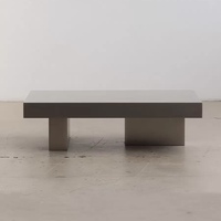 Table basse en acier inoxydable, design rectangulaire minimaliste, mobilier de salon, taille personnalisable disponible, sensation haut de gamme, qualité supérieure