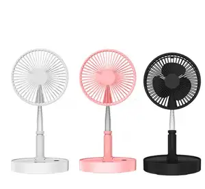New Arrival Custom Pink Foldable Cooling Portable Fans Desktop Mini Usb Rechargeable Folding Fan For Indoor Outdoor