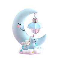 Ornement de licorne lune personnalisé, lune de licorne en résine, avec lampe LED, pour éclairage de la chambre de bébé, pour la maison