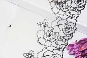 블랙 로즈 나일론 얇은 명주 그물 생생한 다채로운 꽃 자수 레이스 트림 직물 숙녀 브래지어 - Product Image 3