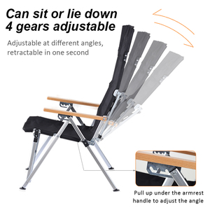 Nueva Silla Reclinable Plegable Portátil con Respaldo Alto Ajustable para Playa, Camping y Exteriores - Product Image 6