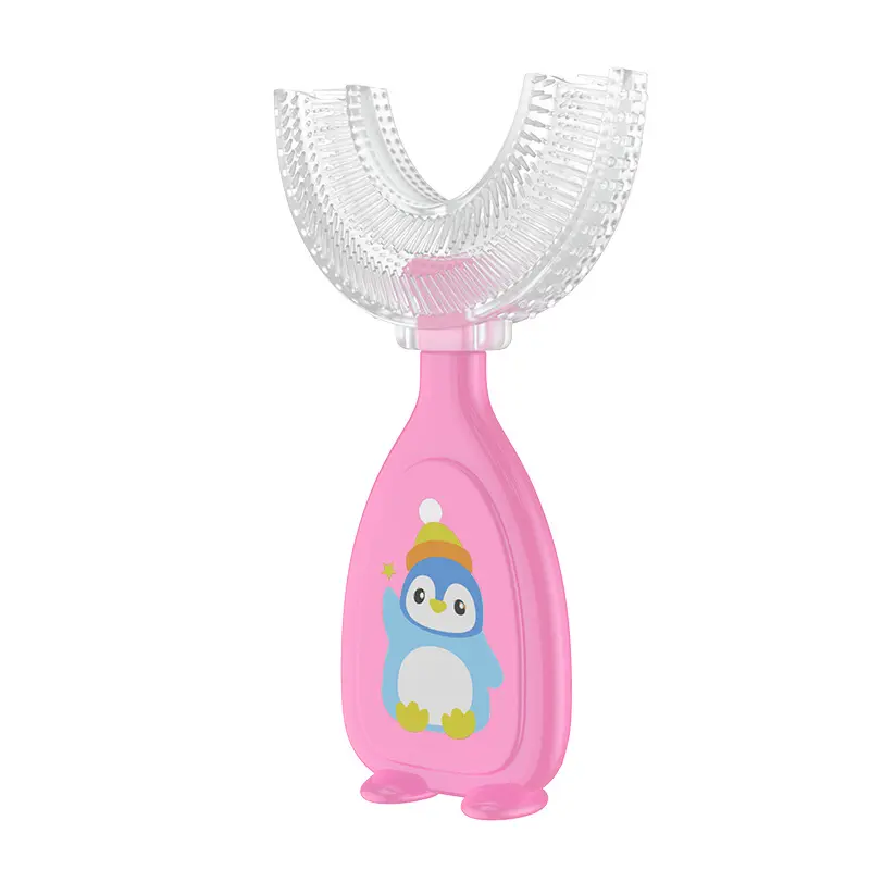 New manual children's U-shaped toothbrush silicone baby oral cleaning