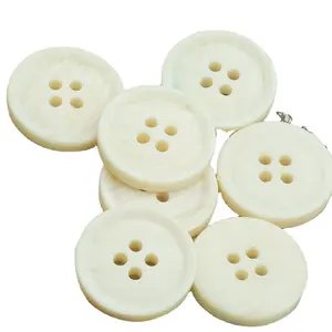 Wholesale custom offers round wood grain resin button four-hole women's trench coat button beige accessories button for clothing