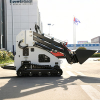Pengiriman Gratis Powston Mini Skid Steer Loader dengan Track dan Bucket Compact Utility Loader Disetujui EPA