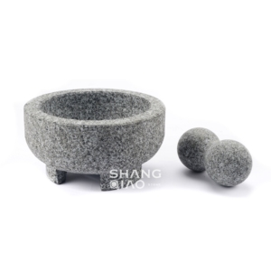 Juego de mortero y Maja de granito de Venta caliente <span class=keywords><strong>Molcajete</strong></span> <span class=keywords><strong>Guacamole</strong></span> Bowl Molinillo de piedra natural - Product Image 5