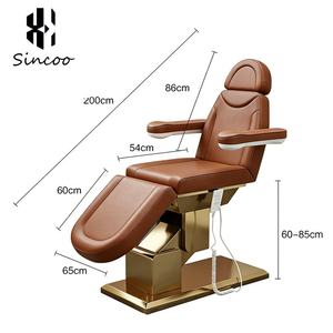 Manufacturer Luxury Brown Gold Adjustable Beauty Salon <b>Electric</b> Eyelash Cosmetic Facial Bed 3 Motors Beauty <b>Massage</b> Bed - Product Image 6