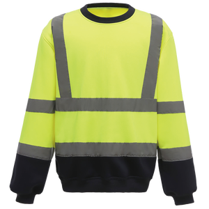 Felpa <span class=keywords><strong>di</strong></span> <span class=keywords><strong>Sicurezza</strong></span> con Cappuccio ANSI Classe 2, Manica Lunga in Pile, Colletto e Polsini a Costine Neri, Alta Qualità con Nastro Riflettente - Product Image 3