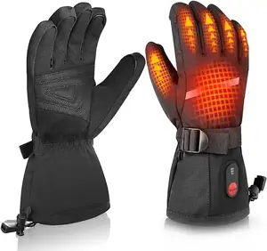 Guantes calefactables de lana不可渗透滑雪工作服定制印花摩托车冬季手骑交叉自行车加热手套