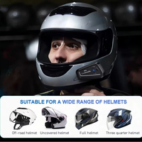 Nouveau casque de moto Y06 avec assistant vocal, réponse automatique aux appels, suppression du bruit, radio FM - Longue durée de vie de la batterie
