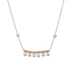 Collar de Perlas de Agua Dulce Naturales con Diseño de Sonrisa, Estilo Simple y Versátil para el Día a Día, Estilo INS, 14K Chapado en Oro - Product Image 5