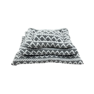 Ensemble de trois coussins pour animaux de compagnie en fausse fourrure grise rectangulaire, imperméables, antidérapants, amovibles et lavables - Product Image 2