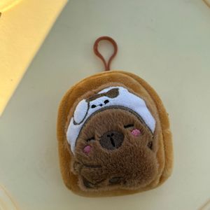 漫画風のかわいいカピバラのコインパース、ぬいぐるみカピバラ、小さなスクールバッグのペンダント、クレーンゲームの景品、ギフト、ぬいぐるみおもちゃ - Product Image 5
