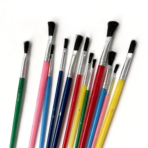 Ensemble de pinceaux d'artiste en nylon noir 252-12, écologiques, avec manche en plastique coloré, pour peinture à l'huile - Product Image 6