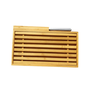 Caja para cortar pan de bambú creativa y minimalista, bandeja para rebanar tostadas, rebanador de pan de doble capa de bambú y madera para el hogar - Product Image 1